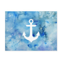 Aquarelle blanche Fille Ancre marine