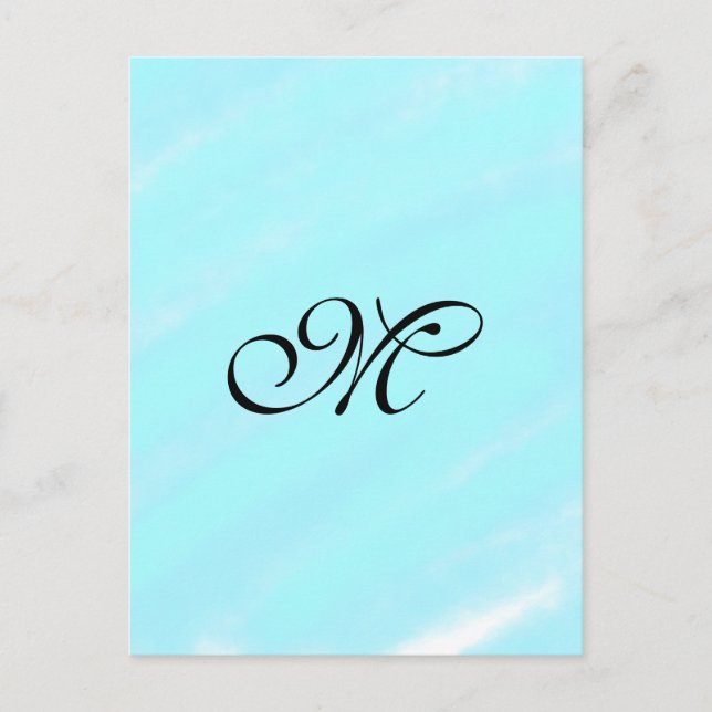 Carte Postale Aquarelle bleu vert monogramme ajouter le pastel l (Devant)