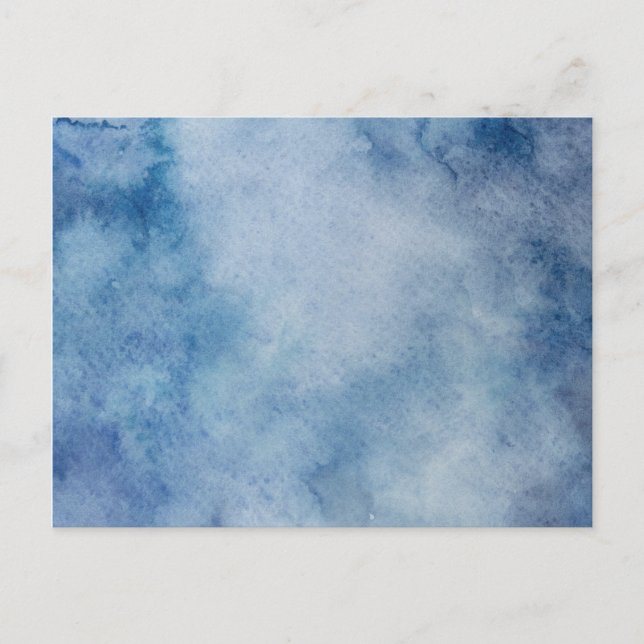Carte Postale Aquarelle bleue Texture (Devant)