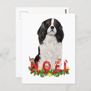 Carte Postale Aquarelle Cavalier King Charles Noel Noël