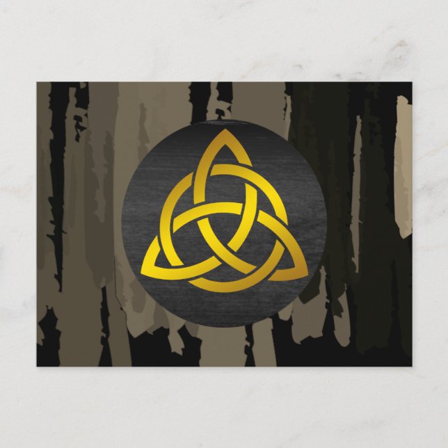 Carte Postale Aquarelle Celtique Trinity Knot Black Gold (Devant)