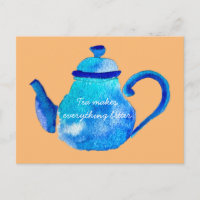 Aquarelle couleur bleu teapot