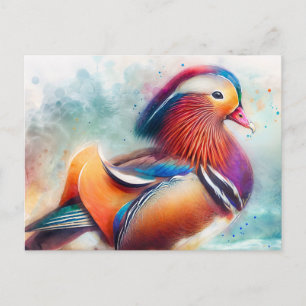 Carte Postale Aquarelle couleur mandarin