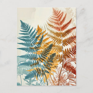 Carte Postale Aquarelle couleur pastel Feuilles d'illustration