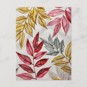 Carte Postale Aquarelle couleur pastel Illustration de Feuille