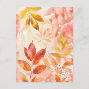 Carte Postale Aquarelle couleur pastel Illustration de Feuille