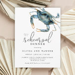 Carte Postale Aquarelle Crabe Bleu Dîner de répétition de fruits<br><div class="desc">Idéal pour un dîner de répétition mariage le long de la côte, ce design présente un crabe bleu dans le coin supérieur en aquarelles vives imprimées sur une carte postale. Le jumelage de texte d'invitation est moderne avec une élégance décontractée qui est à la fois de bon goût et hospitalier....</div>
