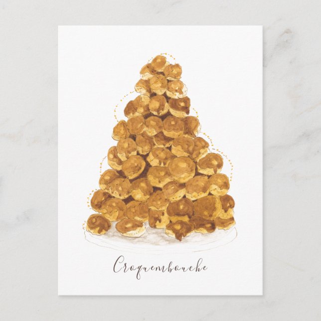 Carte Postale Aquarelle Croquembouche (Devant)
