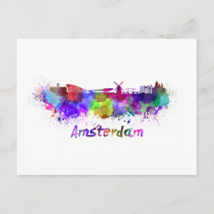 Carte Postale Aquarelle d'Amsterdam