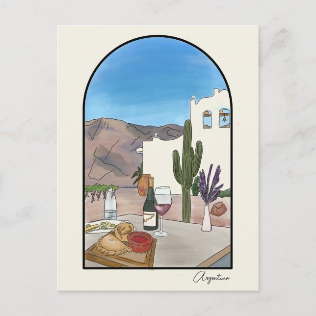 Carte postale aquarelle d'Argentine (Devant)