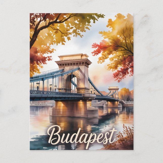 Carte Postale Aquarelle d'automne de Budapest (Devant)