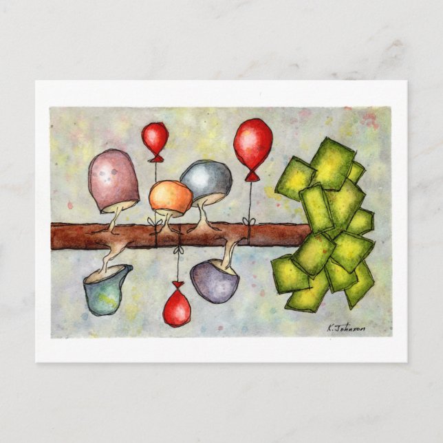 Carte postale Aquarelle de champignons (Devant)