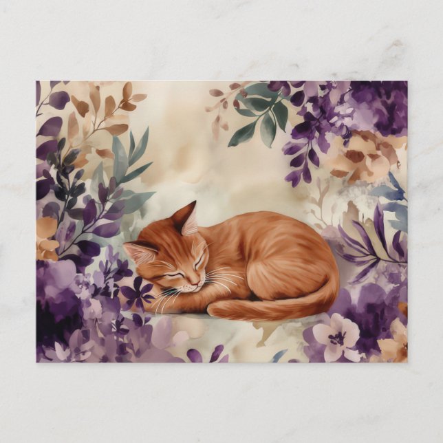Carte postale aquarelle de chat  (Devant)