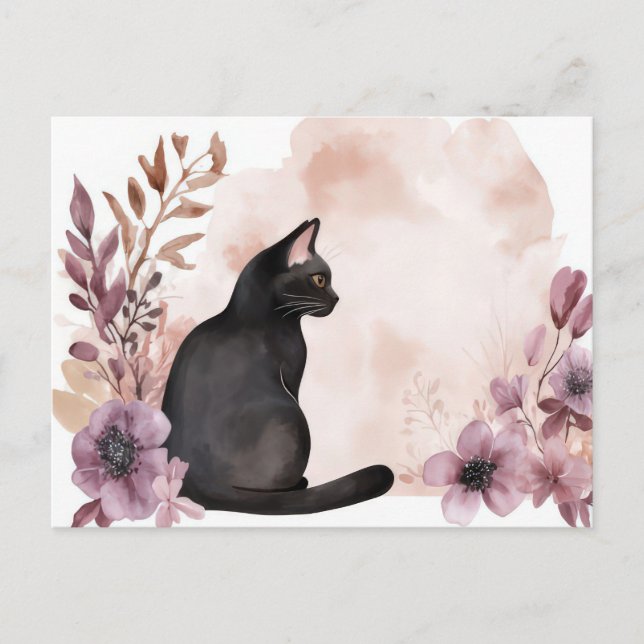 Carte postale aquarelle de chat  (Devant)