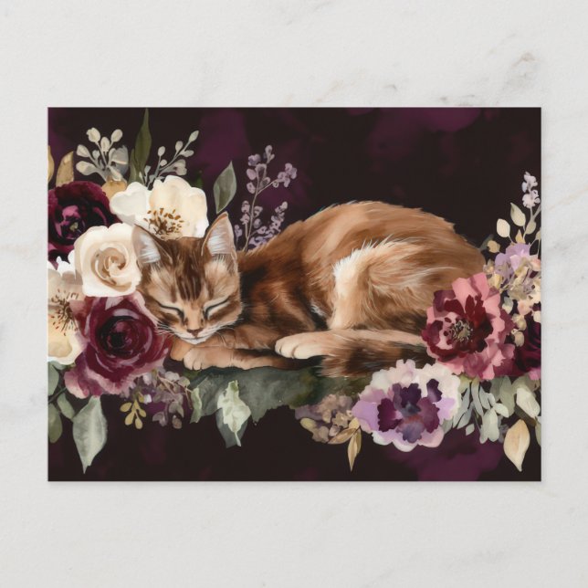 Carte postale aquarelle de chat  (Devant)