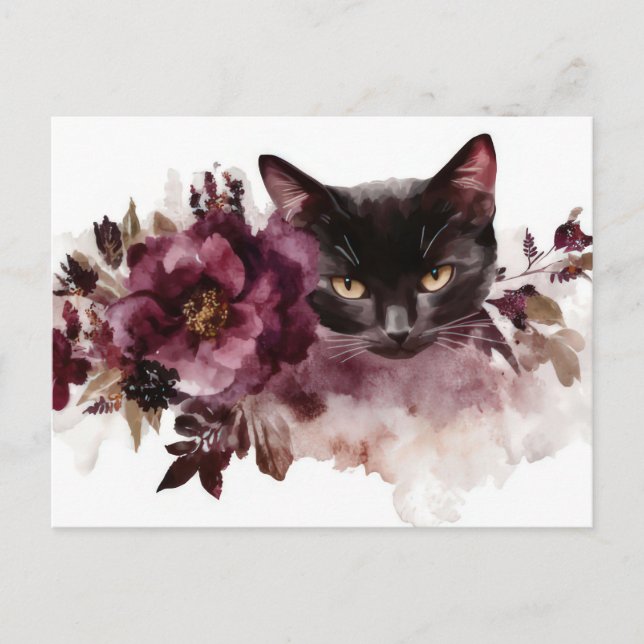Carte postale aquarelle de chat  (Devant)