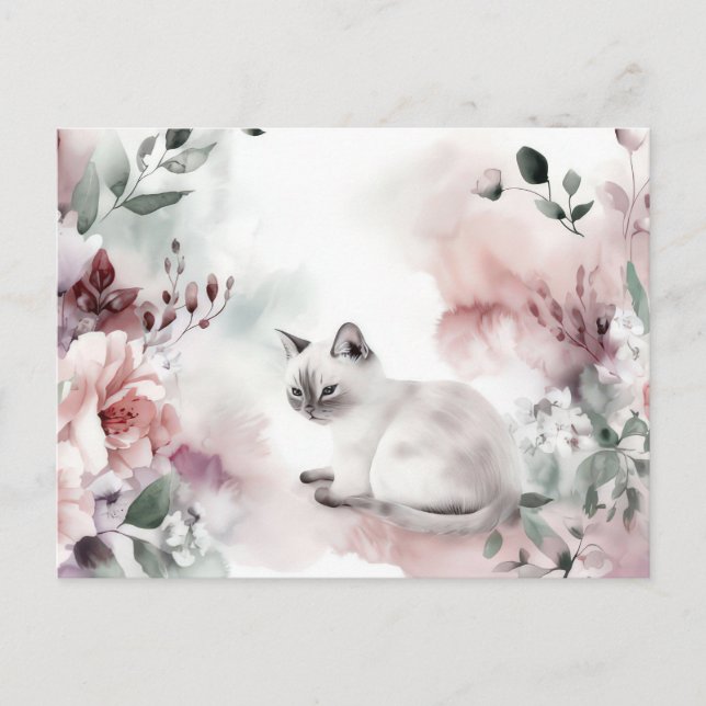 Carte postale aquarelle de chat  (Devant)