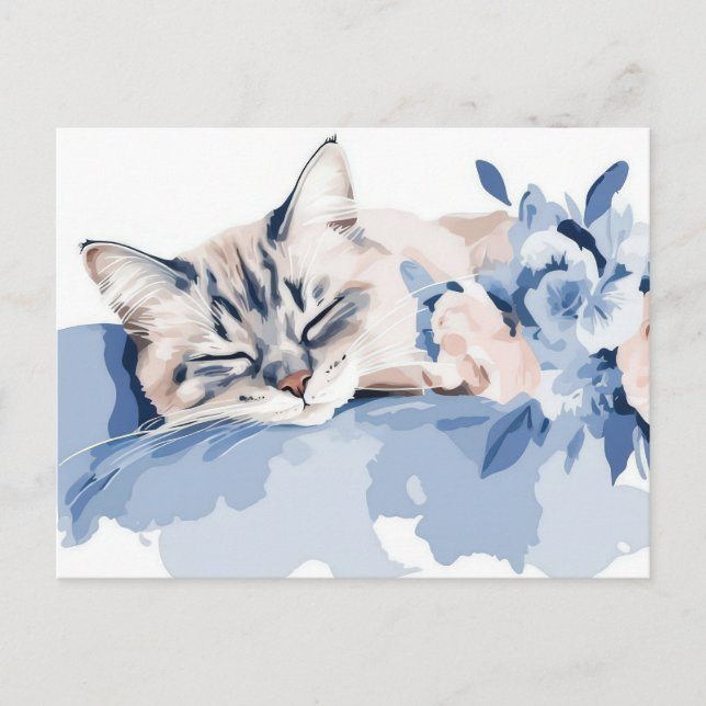 Carte postale aquarelle de chat  (Devant)