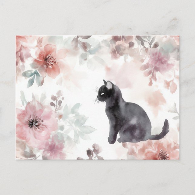 Carte postale aquarelle de chat  (Devant)