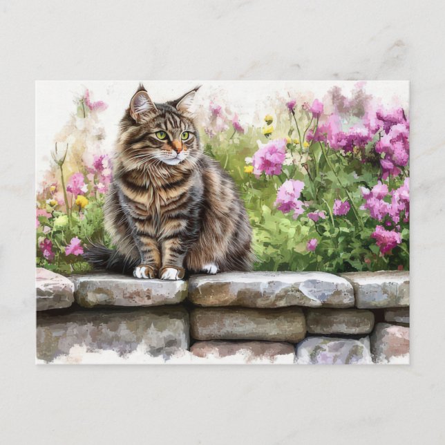 Carte postale aquarelle de chat  (Devant)