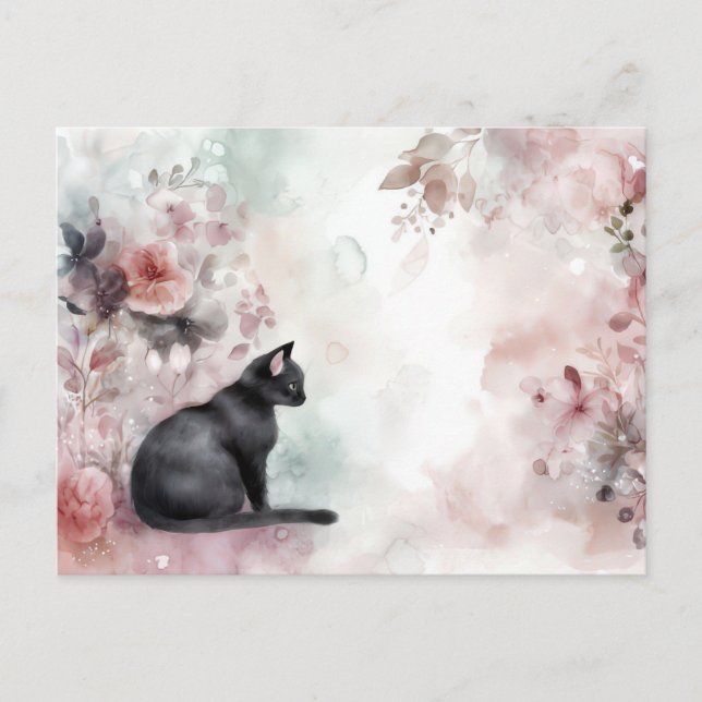 Carte postale aquarelle de chat  (Devant)