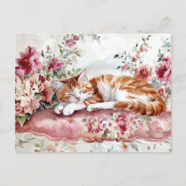 Carte postale aquarelle de chat  (Devant)