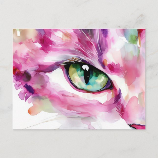 Carte postale aquarelle de chat  (Devant)