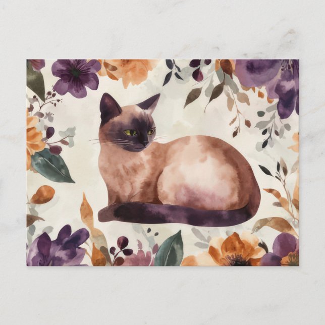 Carte postale aquarelle de chat  (Devant)