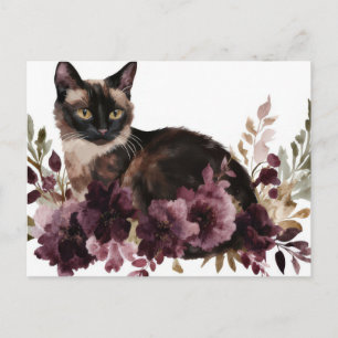Carte postale aquarelle de chat 
