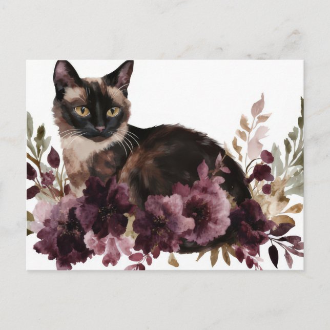 Carte postale aquarelle de chat  (Devant)