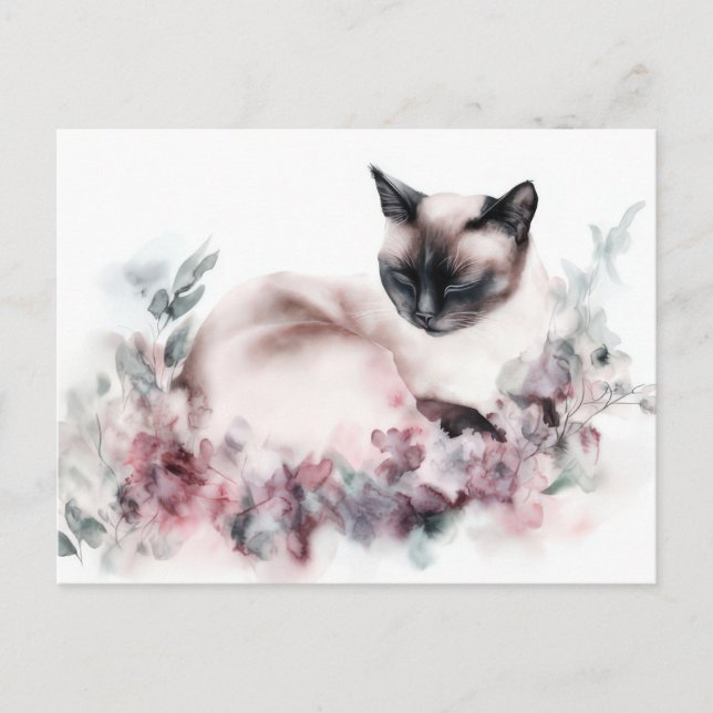 Carte postale aquarelle de chat  (Devant)