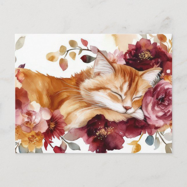 Carte postale aquarelle de chat  (Devant)