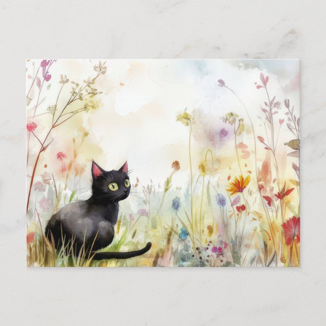 Carte postale aquarelle de chat  (Devant)