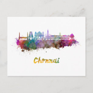Carte Postale Aquarelle de Chennai