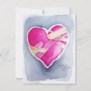 Carte Postale Aquarelle de coeur rose lissé Illustration pour ca