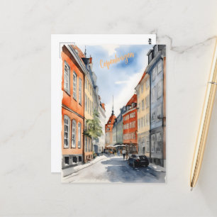 Carte Postale Aquarelle de Copenhague