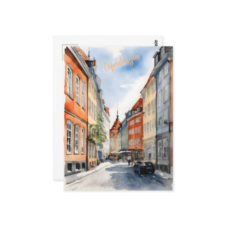 Carte Postale Aquarelle de Copenhague