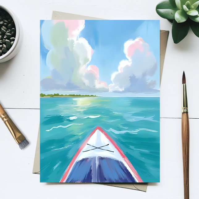 Carte Postale Aquarelle de kayak (Créateur téléchargé)