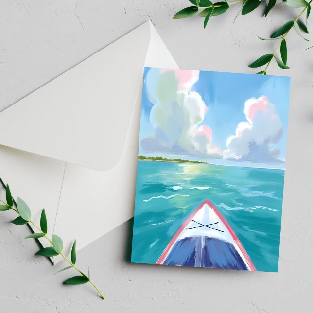 Carte Postale Aquarelle de kayak (Créateur téléchargé)