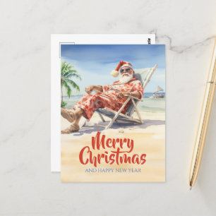 Carte Postale Aquarelle de la plage de Santa Claus