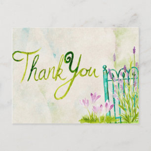 Carte Postale Aquarelle de lavande Merci