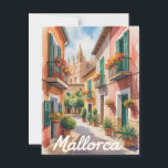 Carte Postale Aquarelle de Majorque<br><div class="desc">Plongez dans la beauté de la capitale de Majorque avec cette carte postale Palma aquarelle. Dotée d'une représentation vibrante et artistique des monuments emblématiques de Palma, dont la majestueuse cathédrale de Père Noël Maria et le port pittoresque, cette carte postale saisit l'essence de Majorque dans un style unique et intemporel....</div>