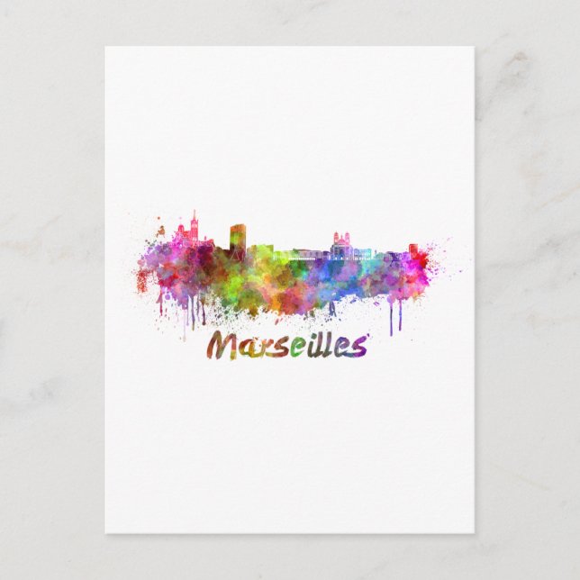 Carte Postale Aquarelle de Marseille (Devant)