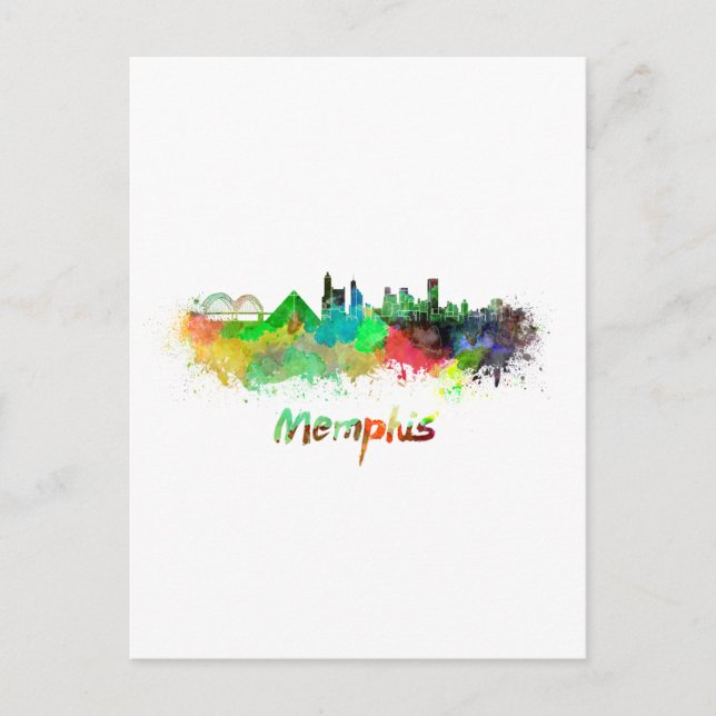 Carte Postale Aquarelle de Memphis (Devant)