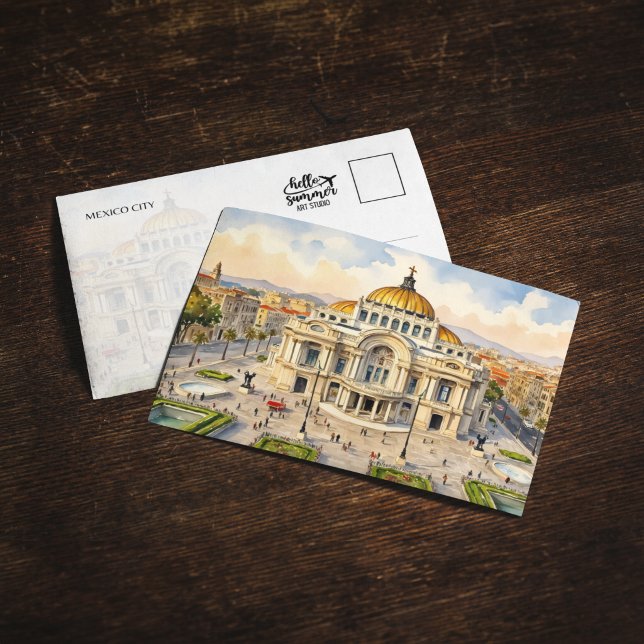 Carte postale aquarelle de Mexico (Créateur téléchargé)