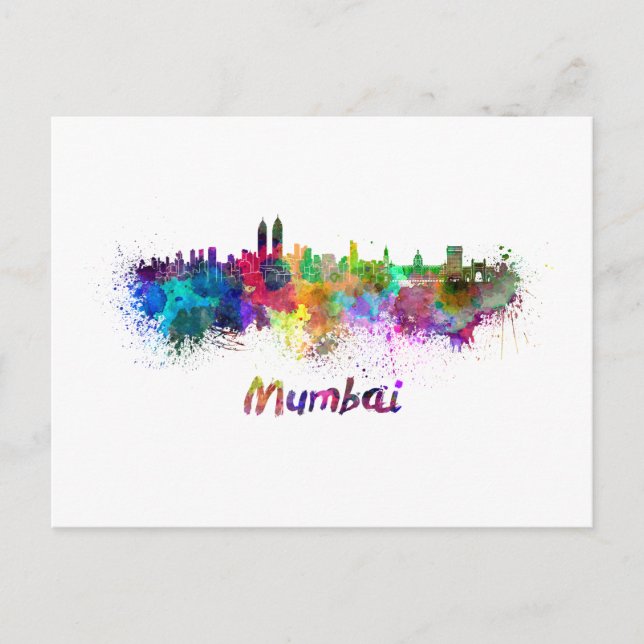 Carte Postale Aquarelle de Mumbai (Devant)