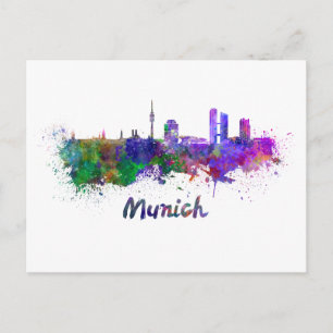 Carte Postale Aquarelle de Munich