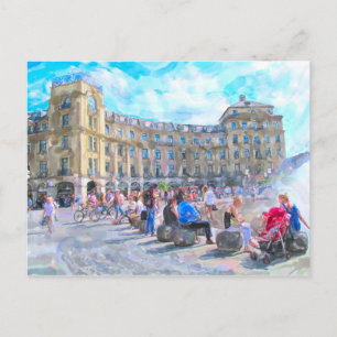 Carte Postale Aquarelle de Munich Stachus.