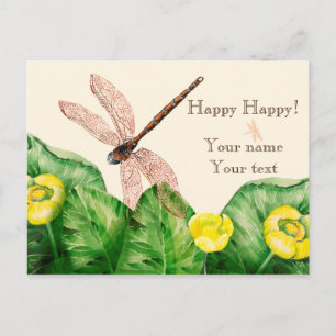 Carte Postale aquarelle de nénuphar