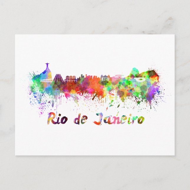 Carte Postale Aquarelle de Rio de Janeiro (Devant)